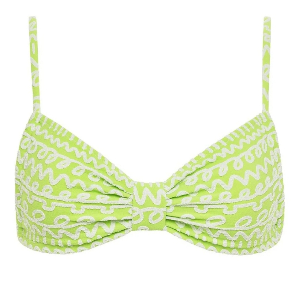 Montce Lime Icing Devin Bikini Top And Tamarindo Rufflie Bikini Bottoms